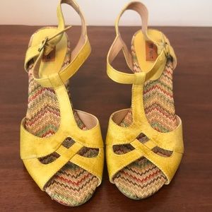 Miz Mooz yellow summer heels